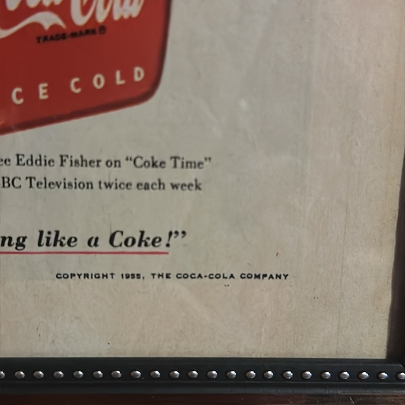 Vintage Coca-Cola advertisement from a 1950s magazine framed 12.5”x16” - Picture 4 of 8